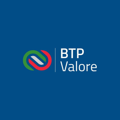 Logo ufficiale di BTP Valore in primo piano su sfondo blu