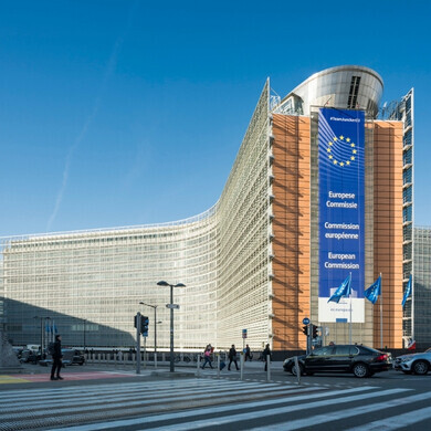 Il Berlaymont si trova in Rue de la Loi nel Quartiere Europeo di Bruxelles, Belgio – febbraio 2019.