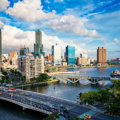 Vista aerea Taiwan Veduta dall’alto del paesaggio taiwanese