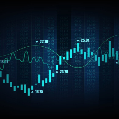 Grafico del mercato azionario o del forex in stile grafico, adatto a concetti di investimento finanziario, tendenze economiche e design creativo. Sfondo astratto finanziario. Illustrazione vettoriale.
