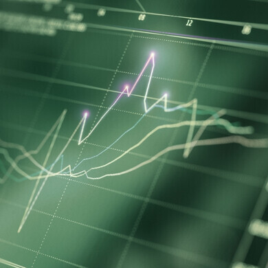 Insieme di grafici finanziari a linee