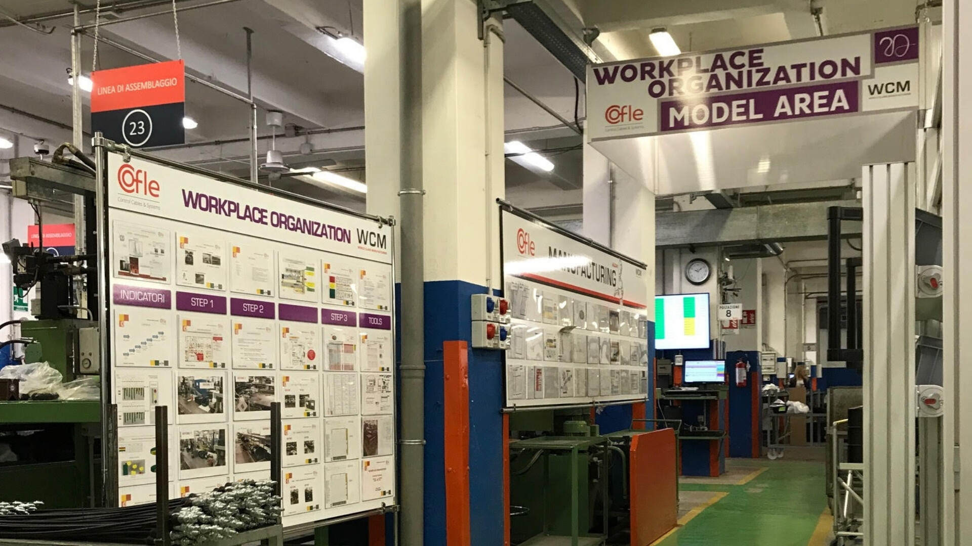 Interni della sede Cofle, con uffici e aree operative.