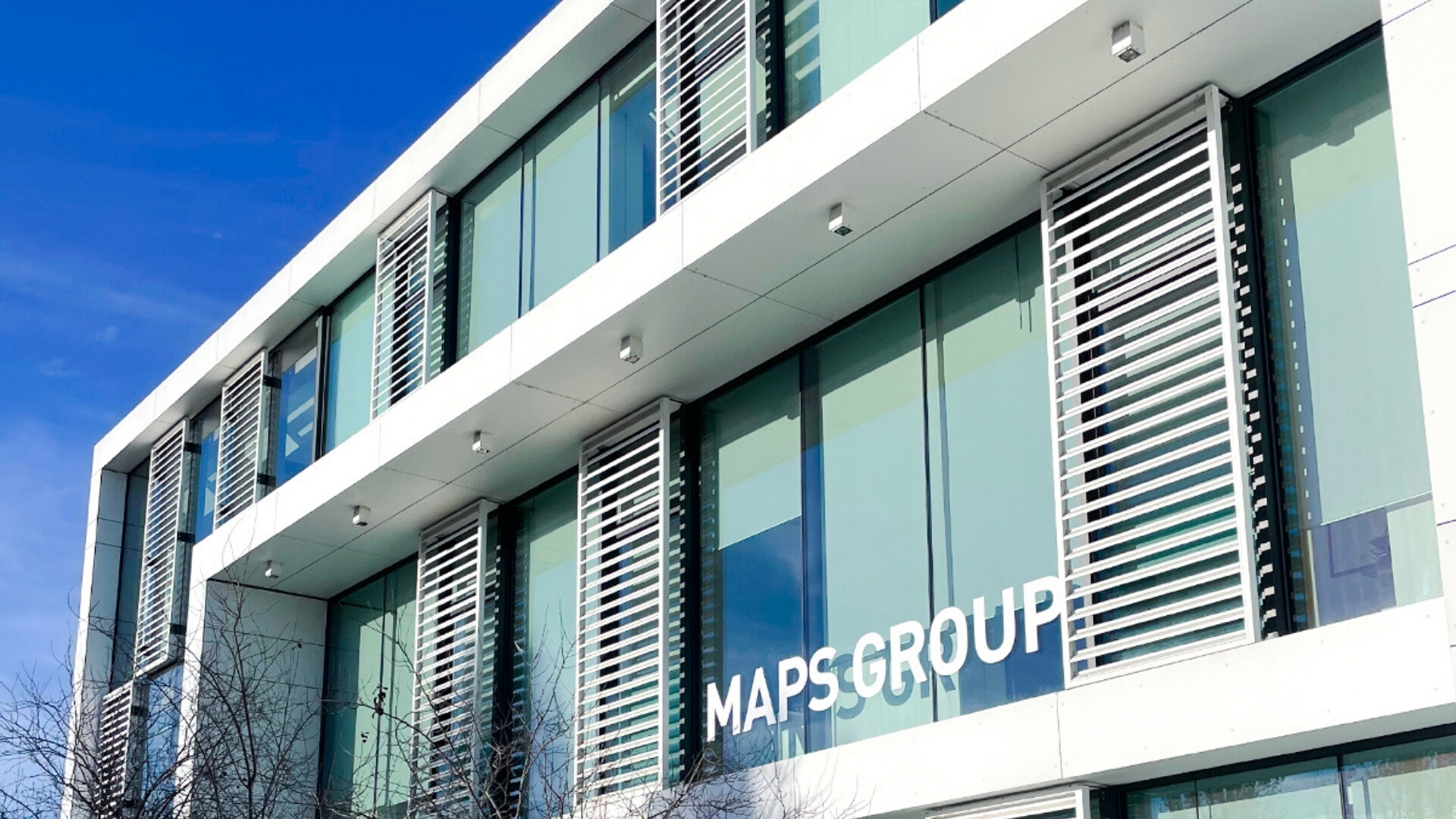 Edificio esterno Maps Group Vista esterna dell’edificio che ospita la sede di Maps Group.