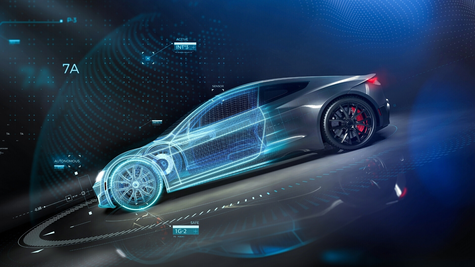 Prototipo di auto tecnologica Prototipo di automobile dal design tecnologico