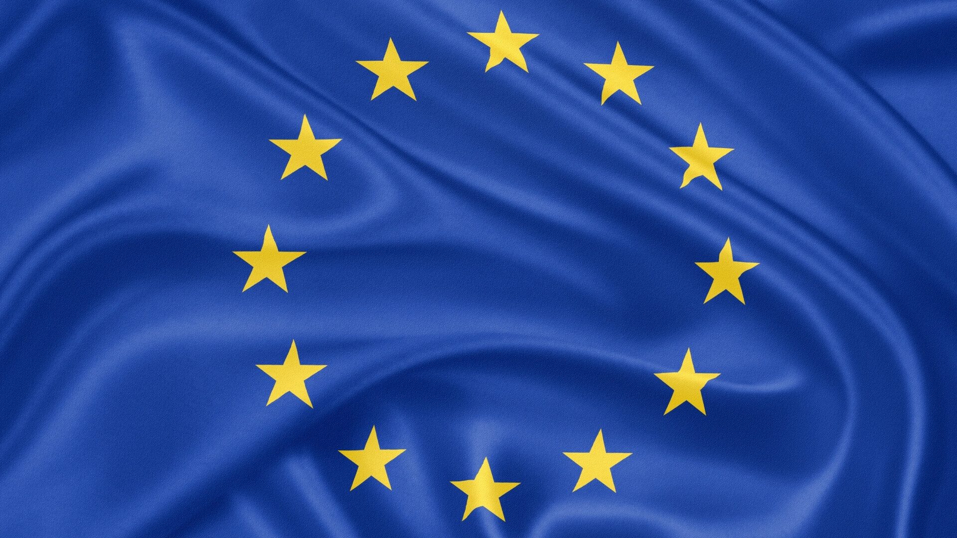 Bandiera dell’Unione Europea con dodici stelle dorate su sfondo blu.
