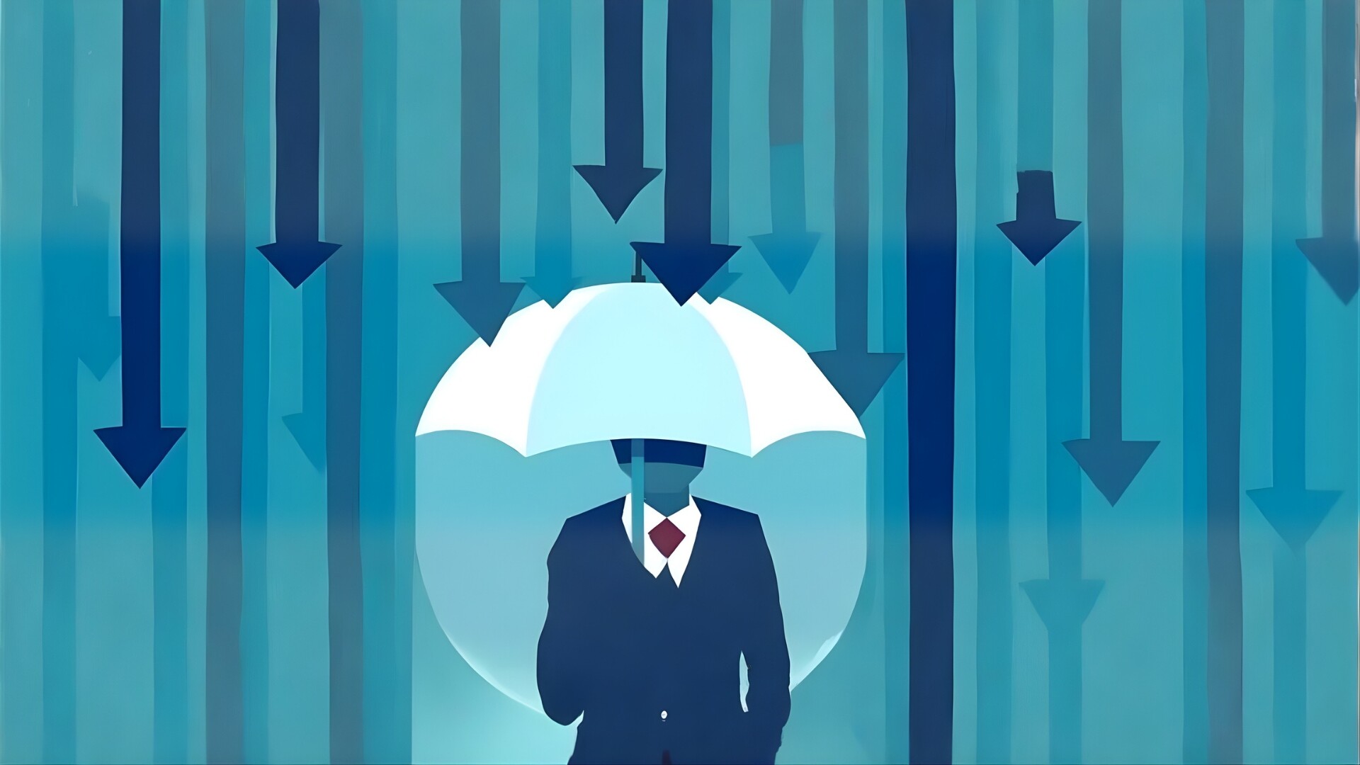 Illustrazione di un personaggio stilizzato con un ombrello in mano